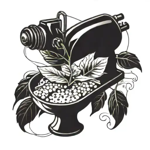 Mixer With A Plant Coming Out Of It With 25 Stitched Into Skin Underneath