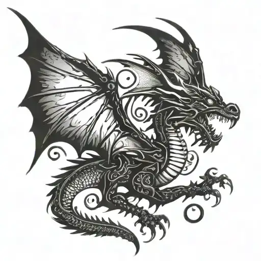 Dragon Flying Silhouette