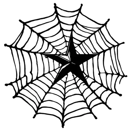 Black Star In The Middle Of A Spider Net