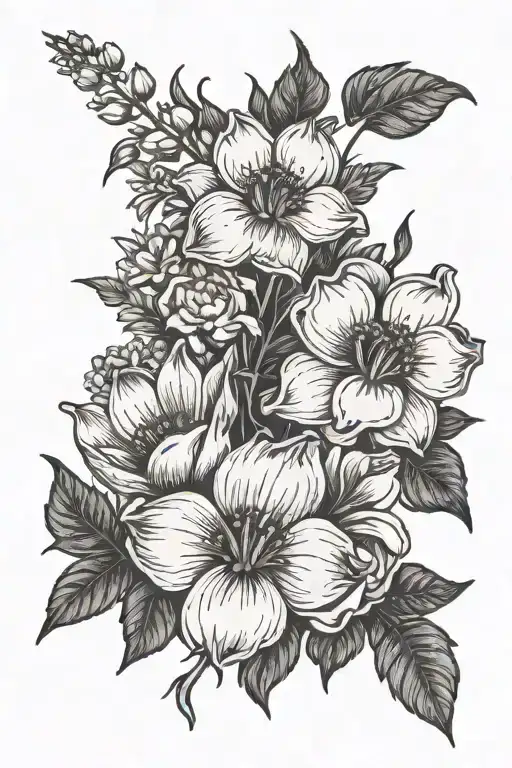 March May July August September Birth Flower Bouquet