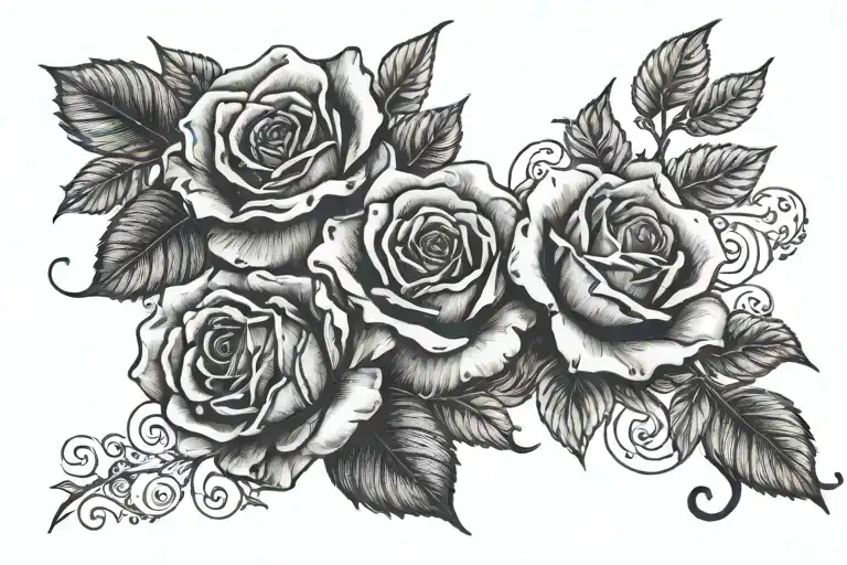 Black Roses With Number Vii