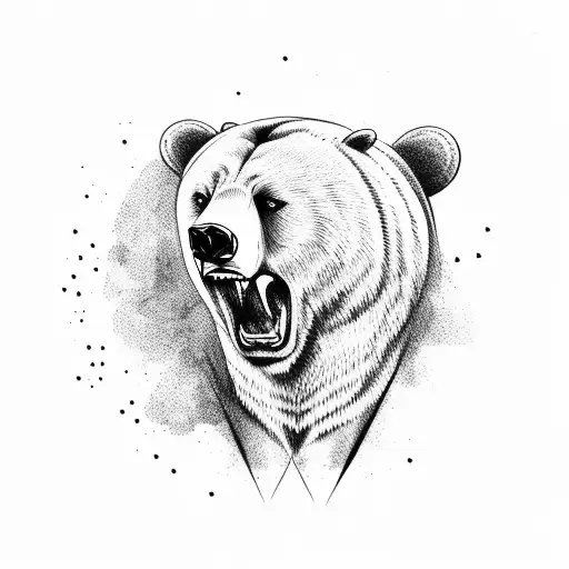 Bear Shouting In A Bear Paw