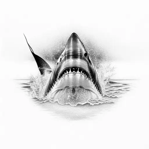 A Great White Shark Side View For Vertical Leg