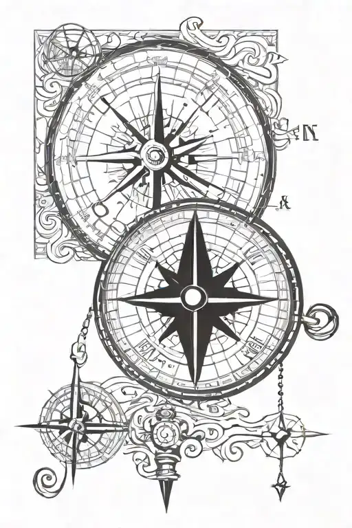 Navigation Compass Pierced By