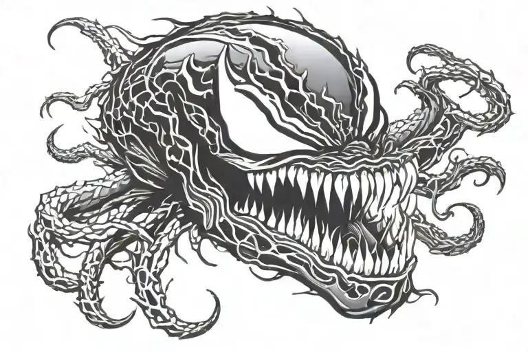 The Word Venom With Fangs