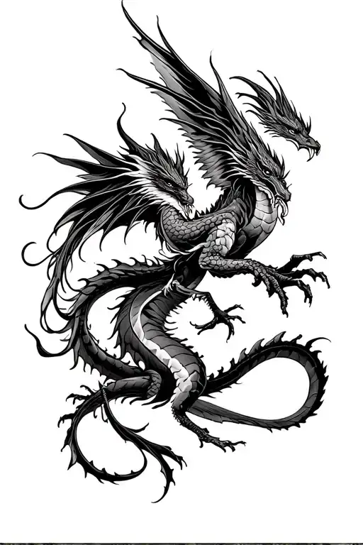 Dragon And A Phoenix Fighting Each Other