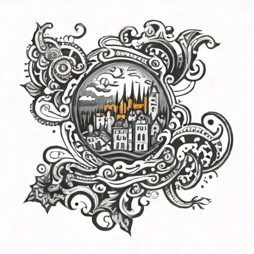 Portugal With Orage Color Abstract