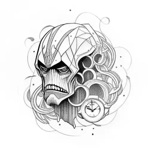 Kronos Titan In Human Form With A Clock