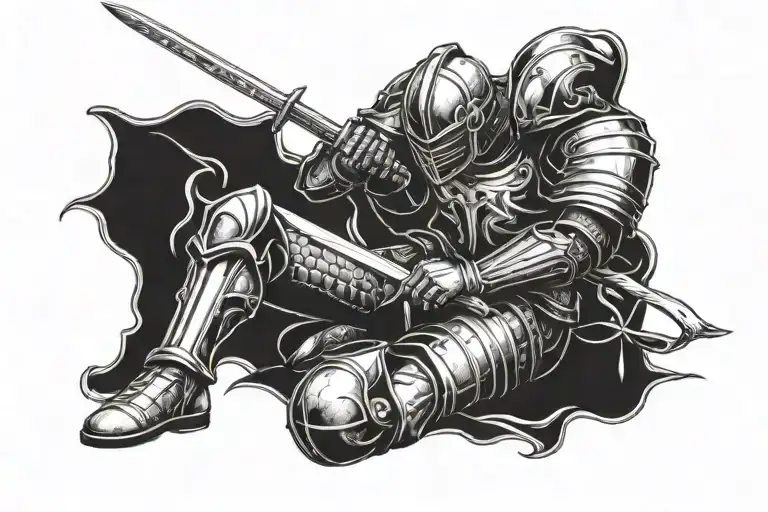 Knight Kneeling With Sword