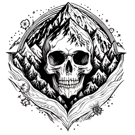 Skull Inside Surrounded My Mountain