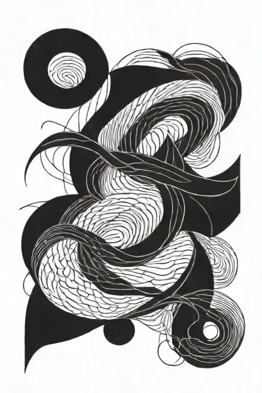 Long Full Body Abstract Wavy Line