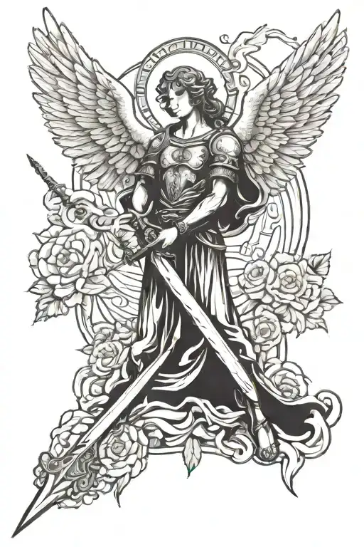 Angel Holding A Sword
