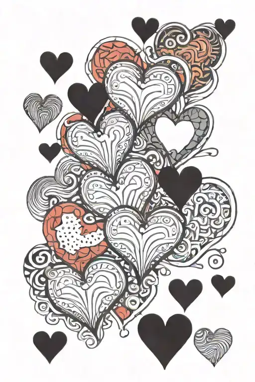 Six Little Colour Hearts Card