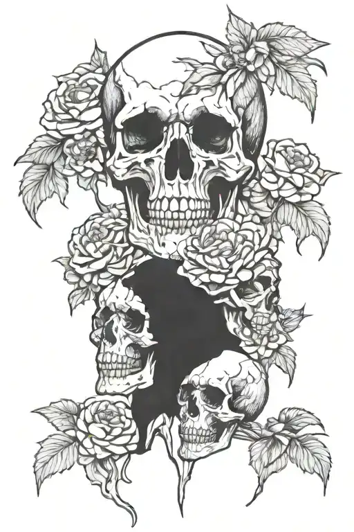 Hyrdra And Skulls Representing Dark Periods