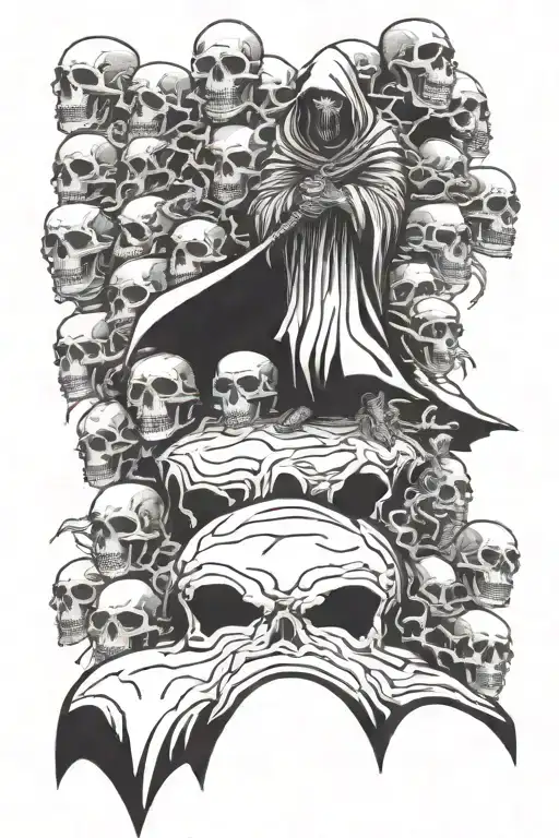 Reaper Standing On A Mountain Of Skulls