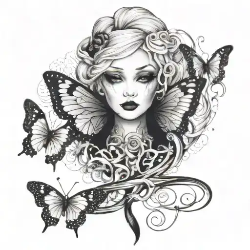 Semicolon Butterfly Wigs With Snake Wrapped Round