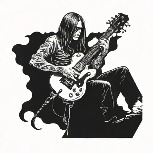 Ozzy Osbourne Skeleton Playing Guitar