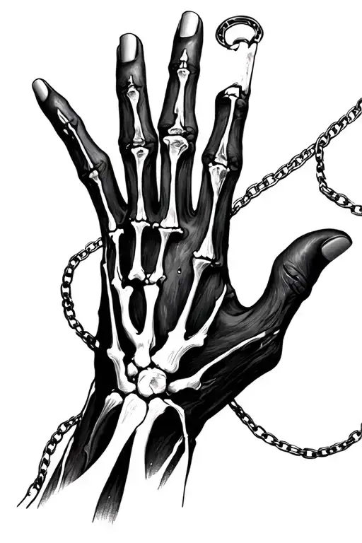 Collarbone Bone Palm With A Chain