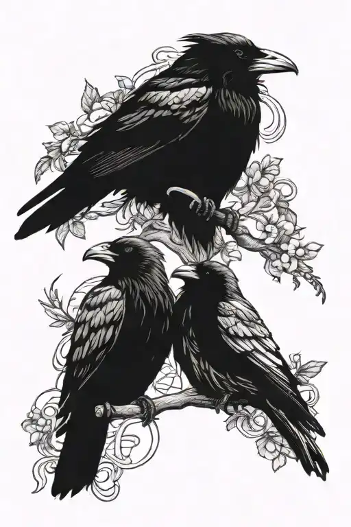 2 Raven Sitting Together