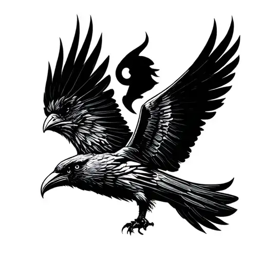 Raven Flying Vikings Symbols