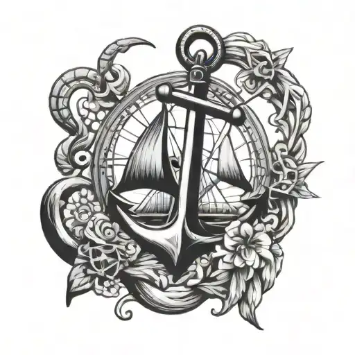 Anchor With Compass Combo