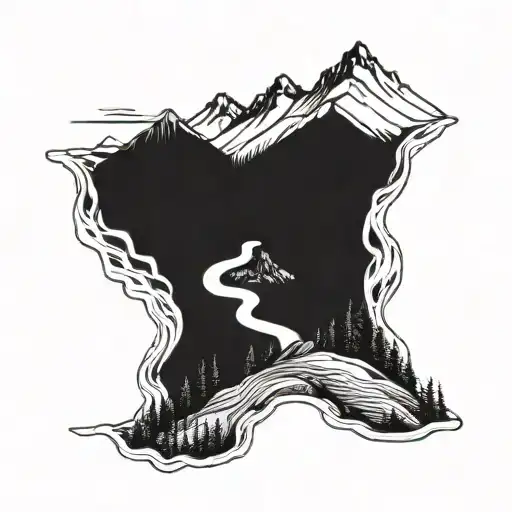 A Mountain Landscape With A Hiking Trail Winding Through It