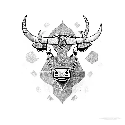 A Bull Made Of Intricate Geometric Patterns