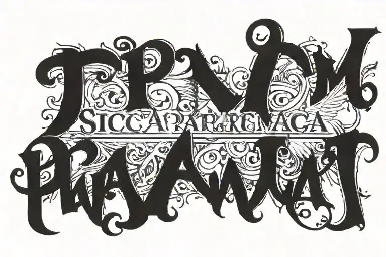 Lettering Tattoo With The Words Sic Parvis Magna