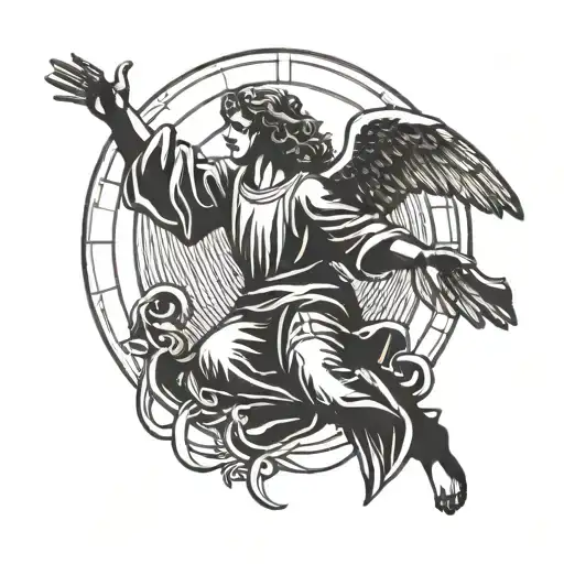 Angel Flying In Sun Rays