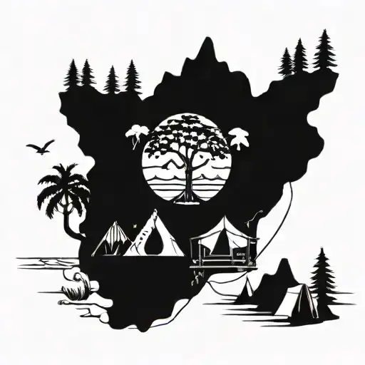 San Diego Brando Camping Tent Family Tree With Each Ocean Mountains