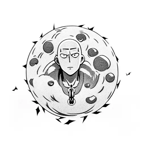 One Punch Man Sitting On Top Of Planet Earth Saying Ok