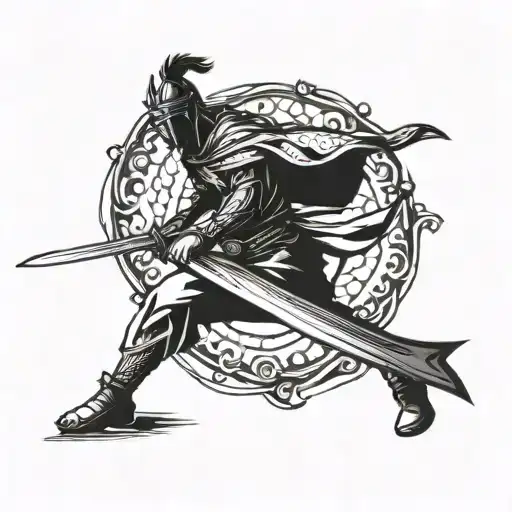 Warrior Wielding A Sword
