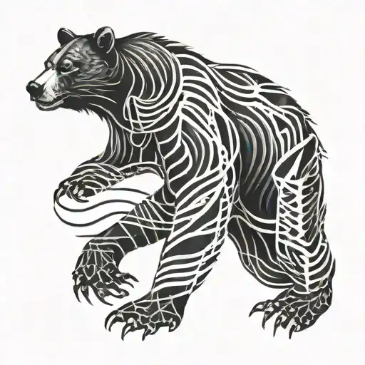 Bear And Claw Marks Tearing