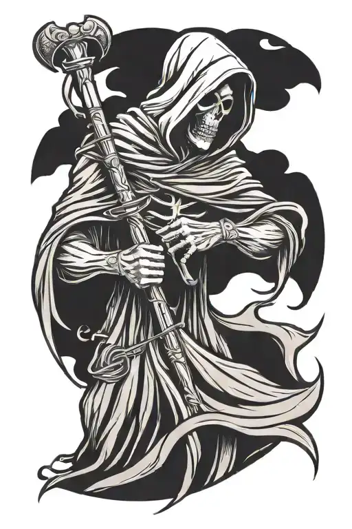 Grim Reaper Holding A Scythe
