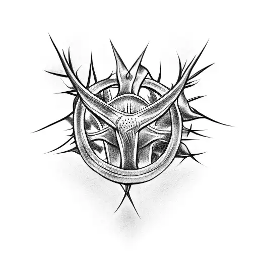 Half Crown Of Thorns Half Palm Leaves