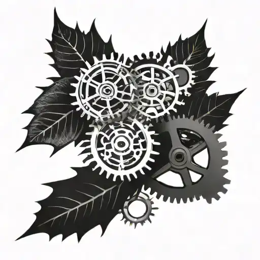 2 Gears And Leaf High Solution