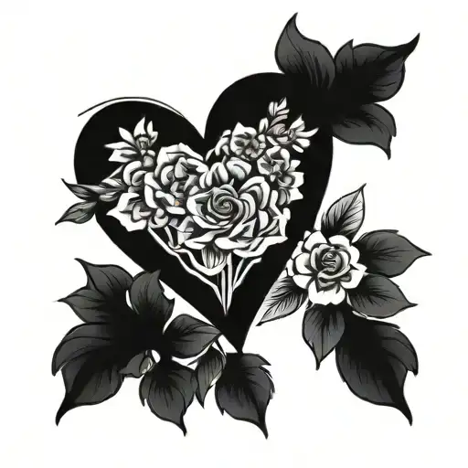 Forearm Tattoo Rib Cage With A Heart Inside With Flowers Coming Out Of It