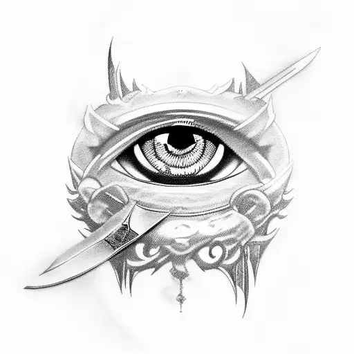 Lucifer Eye With Sword And Blood
