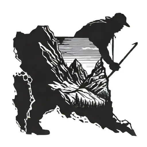 Combine Metallica's Album Art With A Silhouette Of A Mountain Climber Reaching The Summit