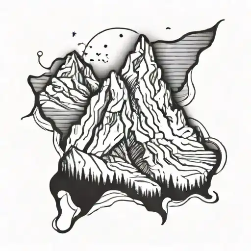 Incorporate Climbing Gear Into A Black-grey Mountain Range