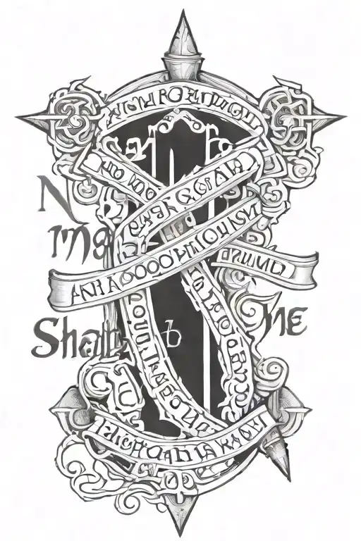 No Weapon Formed Agaisnt Me Shall Prosper Written With Roman Numerals And Shading