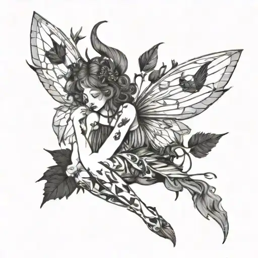 Skinny Forest Fairy With Devil Wings