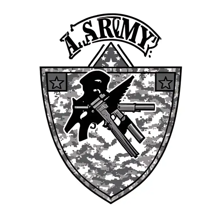 Combine Elements Of Us Army Infantry Insignia With Traditional Military Camouflage Patterns