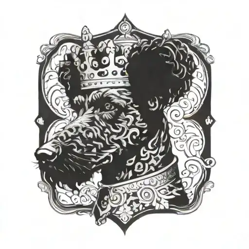 Crown On The Head Of A Black Poodle