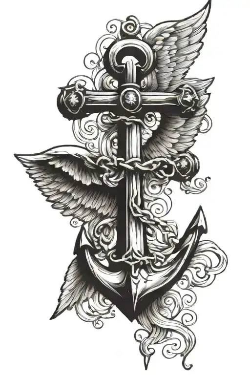 Anchor Angel Wings