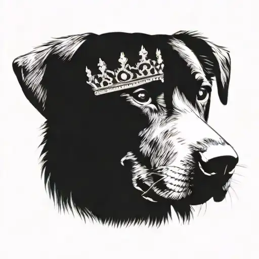 Jeweled Crown On The Head Of A Black Lab