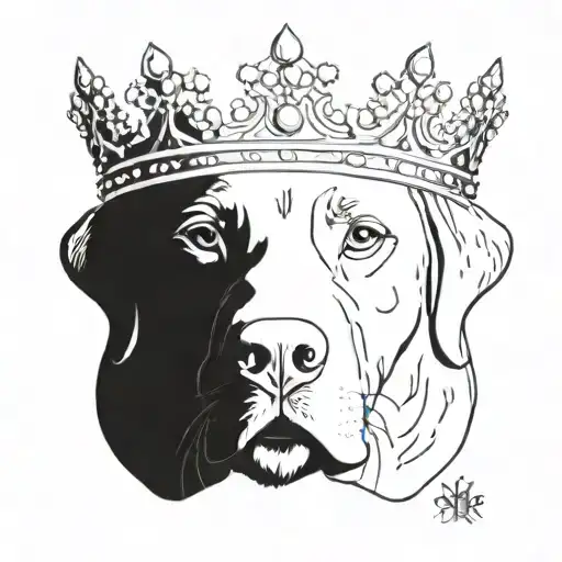 Jeweled Crown On The Head Of A Black Lab