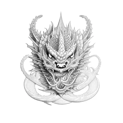 Japonesa Con Rosa Y Dragon