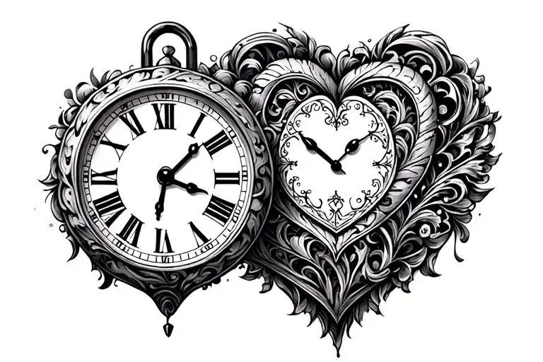 Clock Shaped As A Heart Shaped Lock