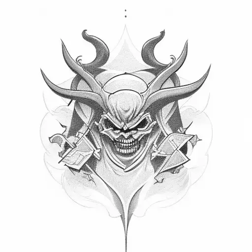 An Angle And A Demon Sourrounded By Clouds